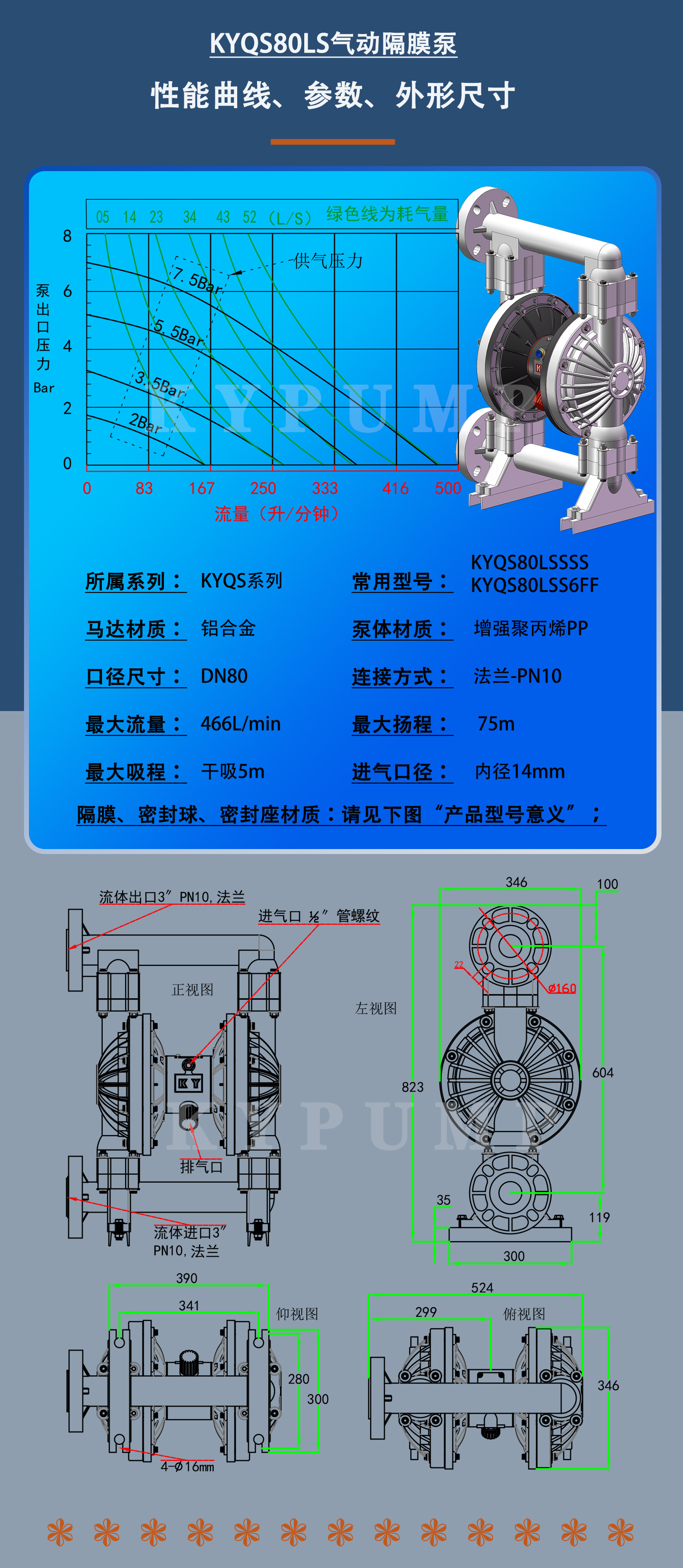 KYQS80LS泵詳細參數(shù)