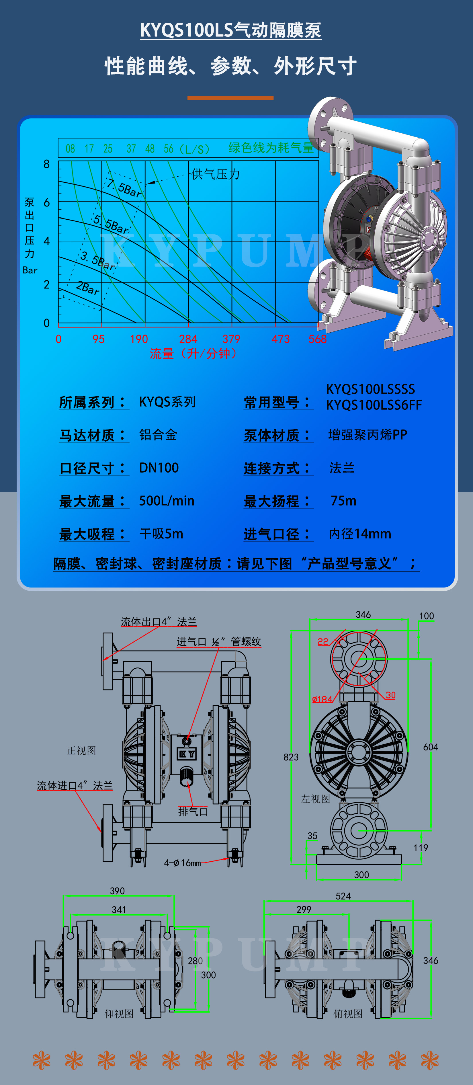 KYQS100LS泵詳細參數(shù)